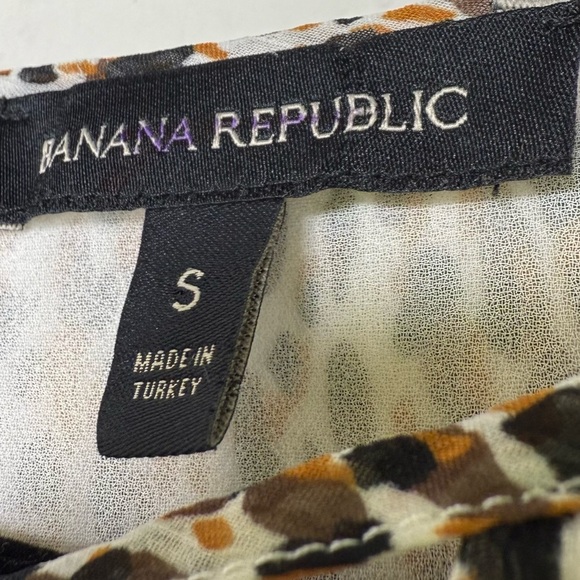 Banana Republic Leopard Print Long Sleeve Blouse Brown Gold Size Small - Picture 2 of 13